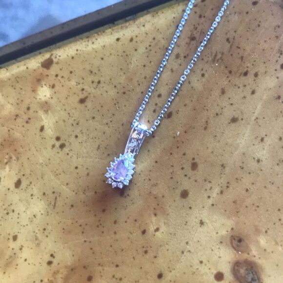 Natural Purple Spinel Sterling Silver Necklace - Picture 2 of 6